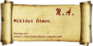Miklósi Álmos névjegykártya